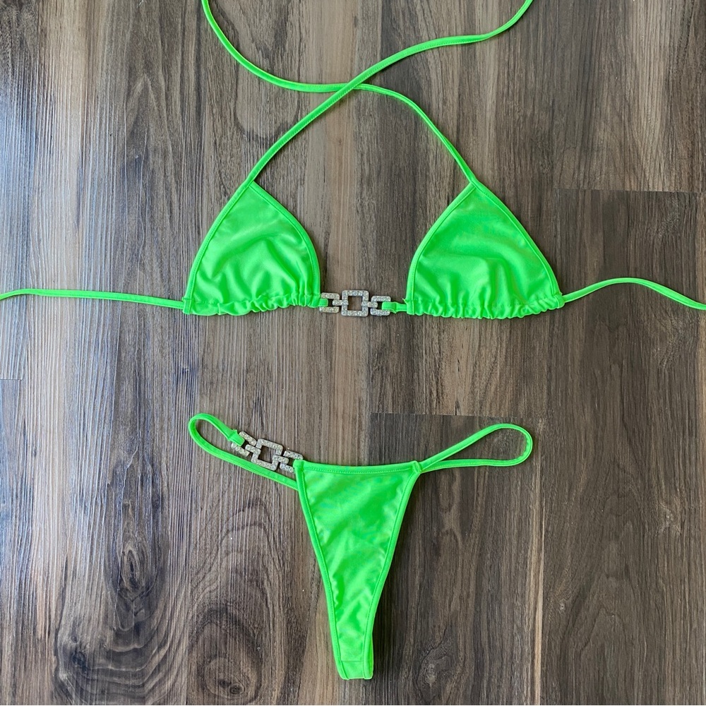 Green Micro Exotic Thong Bikini Size S NWT